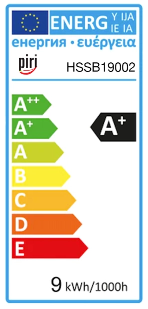 Etykieta energetyczna smart żarówka Piri 9W.png