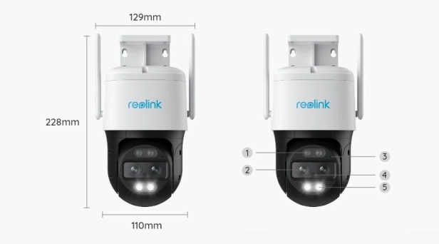 Kamera Reolink Trackmix Wifi wymiary