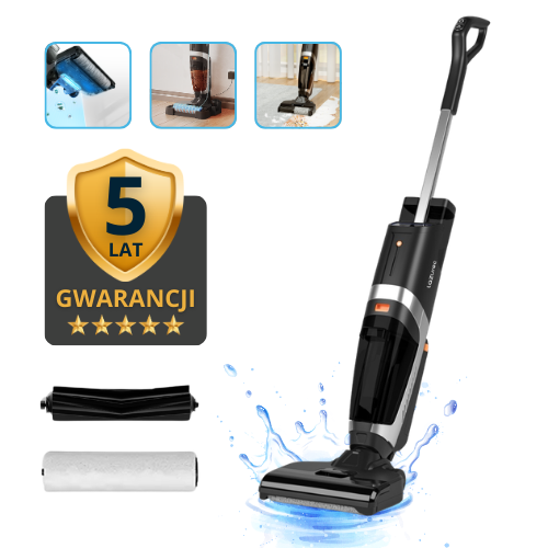 Odkurzacz pionowy bezprzewodowy mopujący L5 PRO 5w1 z funkcją mycia | Bezprzewodowy | 5w1 | odkurzanie | zmywanie | suszenie | sterylizacja UV | Samoczyszczenie 